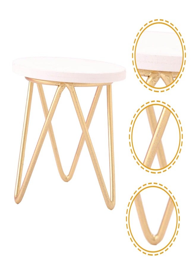 Toddmomy 5pcs Miniature Round Table Scale Dollhouse Decor Tiny House Nightstand Furniture Construction for Crafts and Mini House Decoration - Image 4